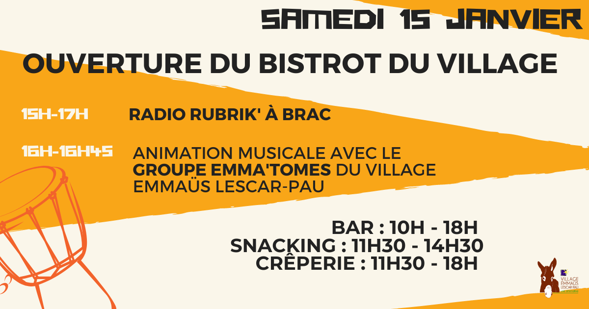Orange et Crème Illustré Dj Fête de Quartier Affiche (Publication Facebook)