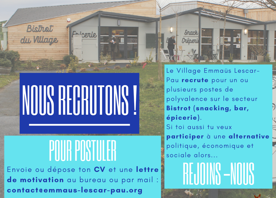 Nous recrutons !