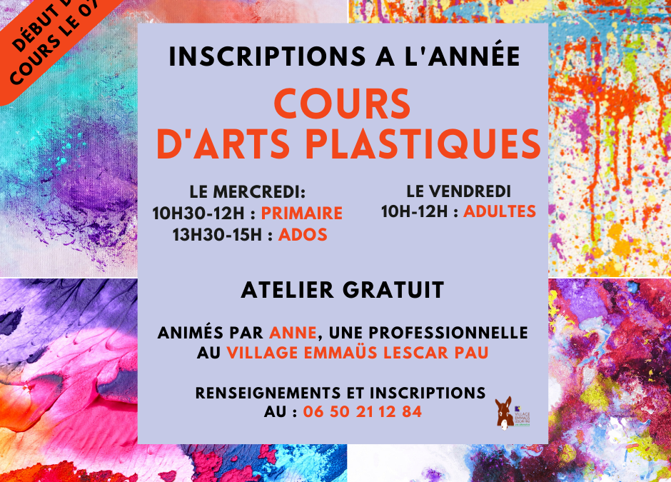 Cours d’arts plastiques au Village Emmaüs Lescar – Pau