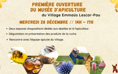 Mercredi 28 décembre : Première ouverture du musée d’apiculture du Village Emmaüs Lescar-Pau