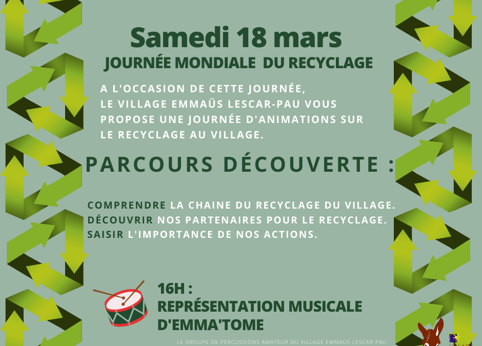 Samedi 18 mars : Journée mondiale du recyclage