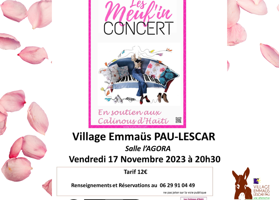 Vendredi 17 Novembre : Concert au Village Emmaüs Lescar-Pau