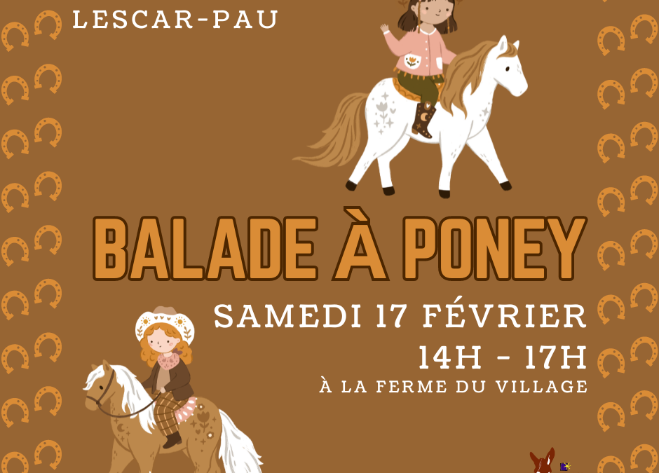 Samedi 17 février : balade à poney au Village Emmaüs Lescar-Pau