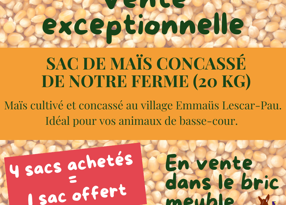 Sac de maïs concassé de notre ferme