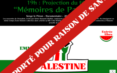 Emmaüs Ciné Palestine : Reporté pour raison de santé