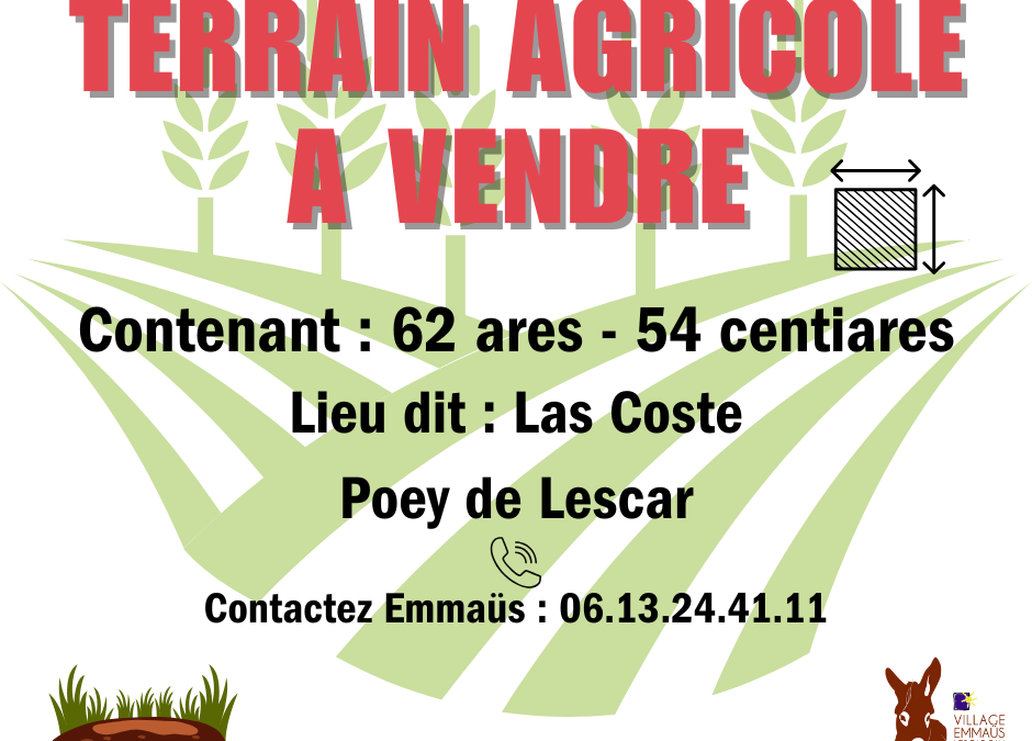 Terrain agricole à vendre
