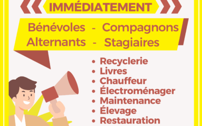 On a besoin de vous ! Nous recrutons ! IMMEDIATEMENT